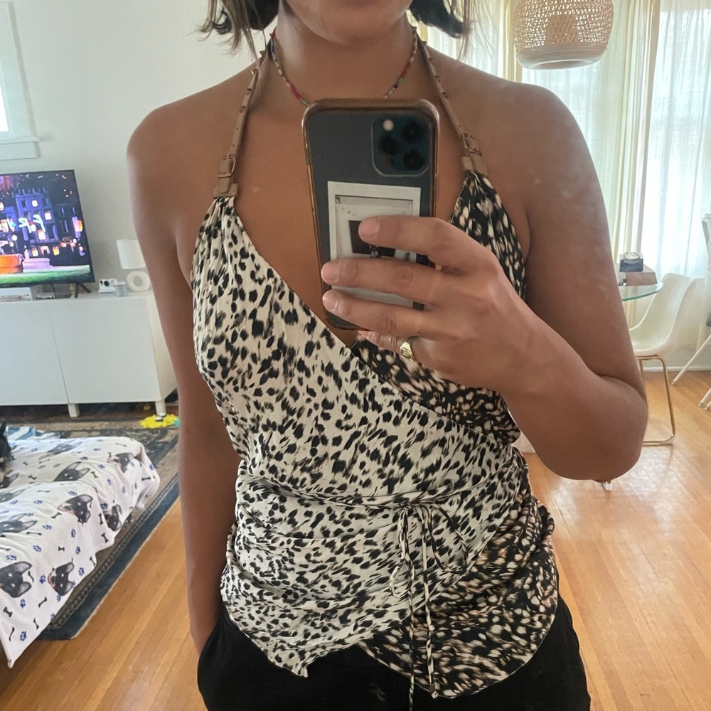 Wrap silk shirt